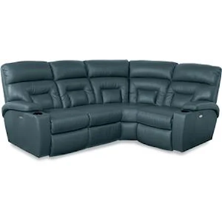 4 Pc Power Reclining Sectional Sofa with Lighting Cuphlders